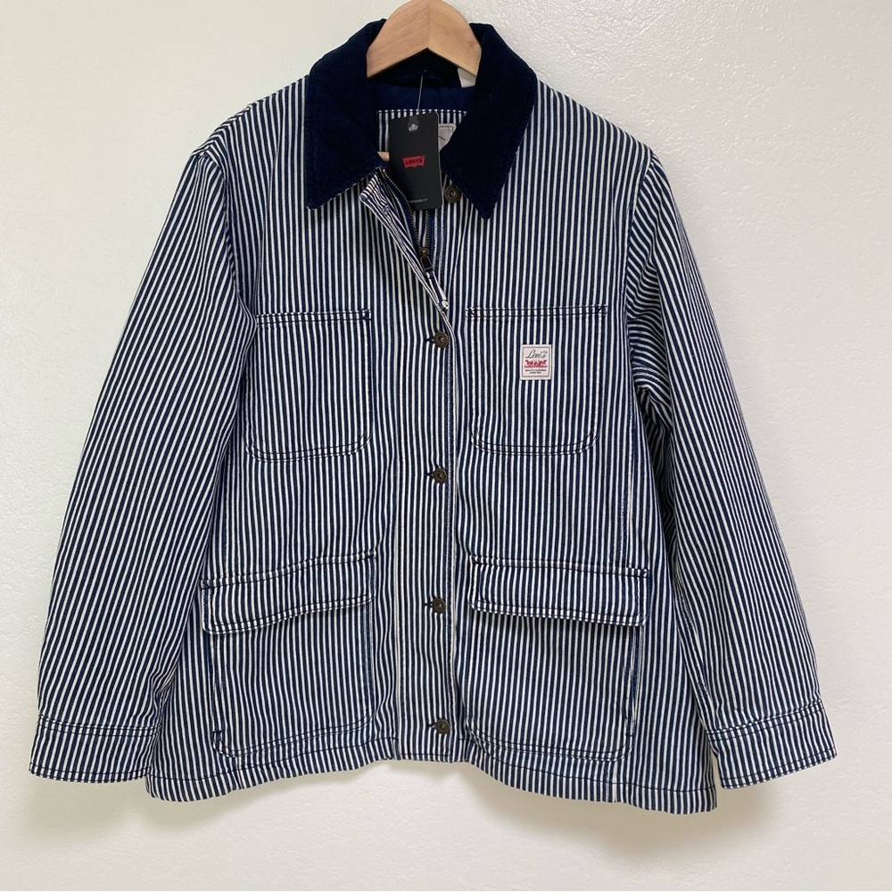 Best Seller New Levi's Bree Barn Striped Jacket Women's L - Picture 4 of 15